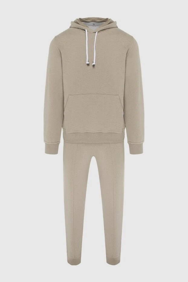 Костюм с капюшоном и карманом кенгуру в бежевом оттенке - фото 1