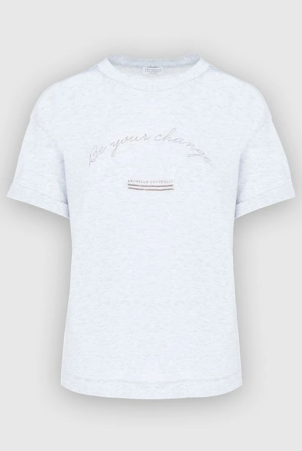 Белая хлопковая футболка с вышитым лозунгом
- фото 1