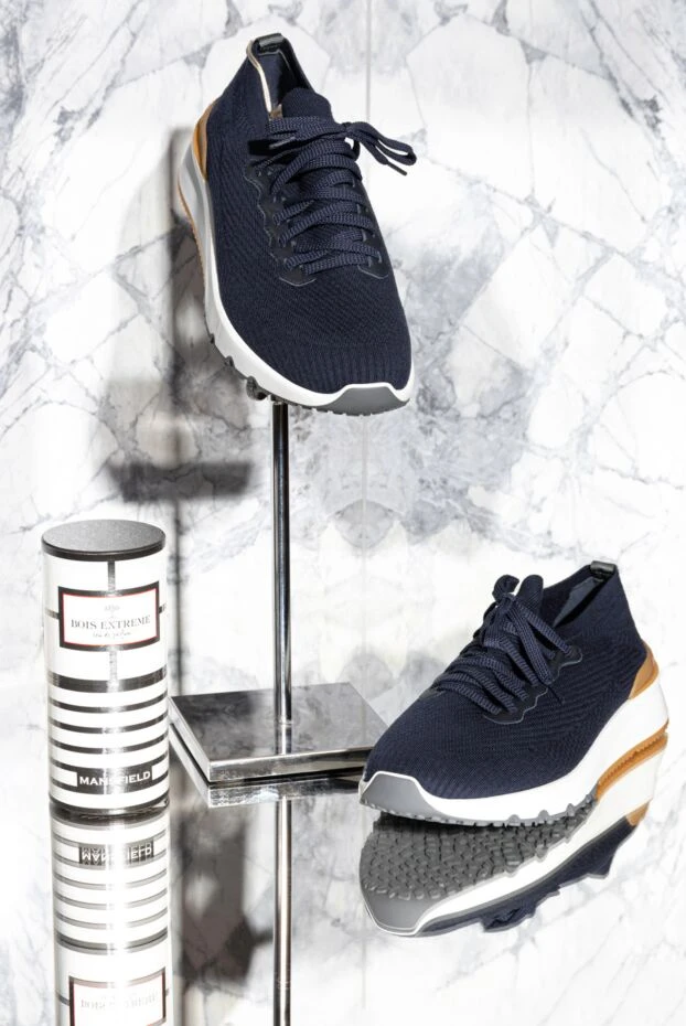Blue wool sneakers for men - photo 2