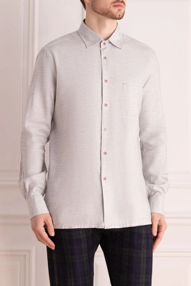 Kiton ерлерге арналған ақ мақта және лиоцелла көйлек 170371 - фото 3