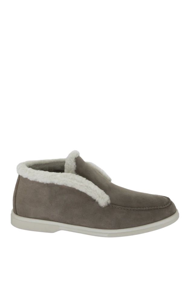 Cesare di Napoli woman gray leather and fur loafers for women купить с ценами и фото 170374 - photo 1