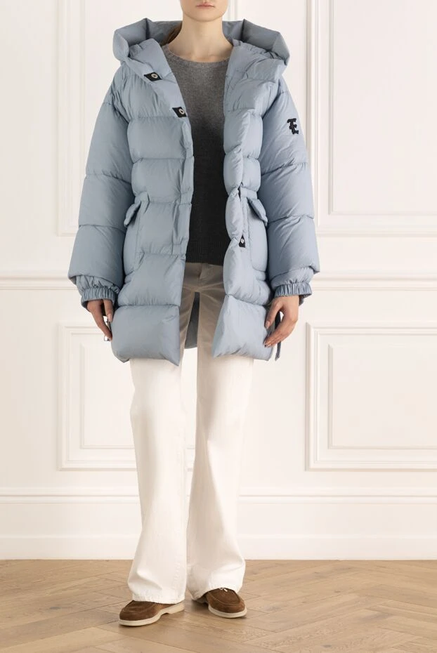 Ermanno Scervino woman women's blue polyamide down jacket купить с ценами и фото 170403 - photo 2