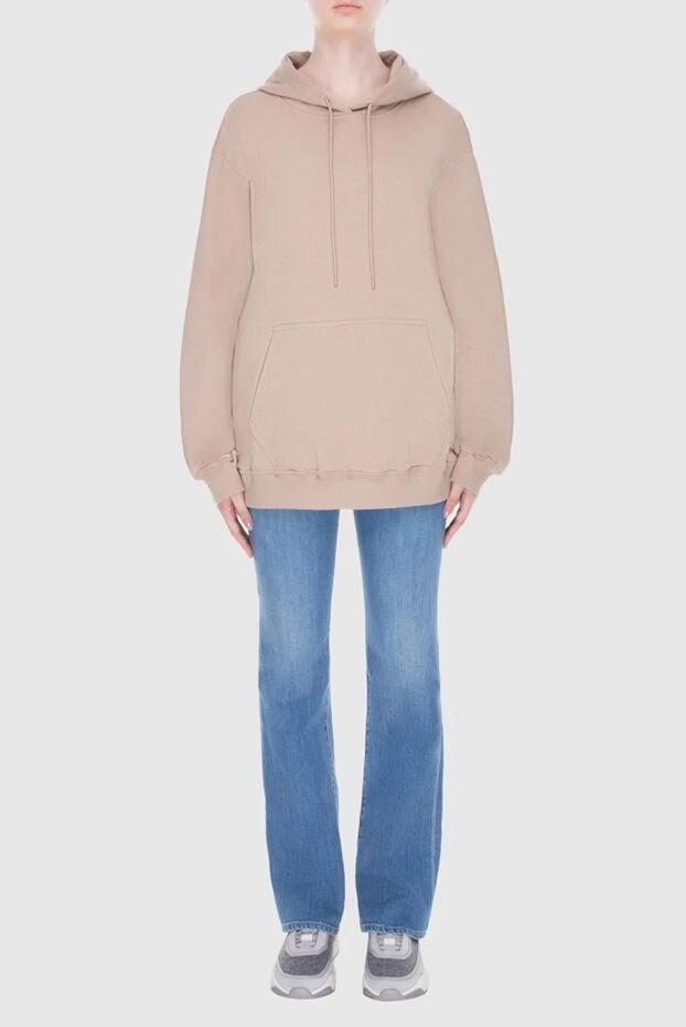 MSGM woman beige cotton hoodie for women купить с ценами и фото 170484 - photo 2