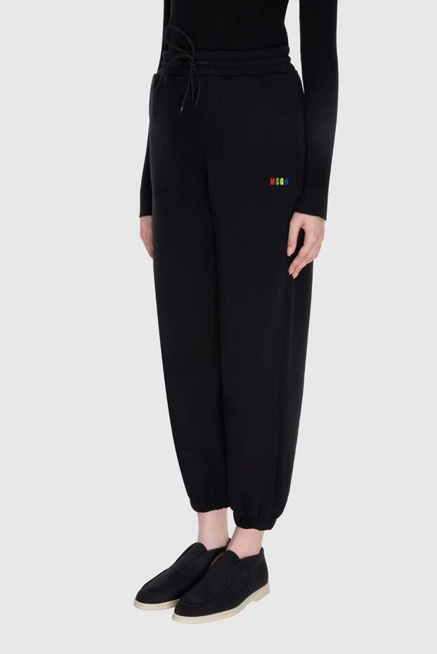 MSGM брюки из хлопка и полиэстера черные женские 170485 - фото 3
