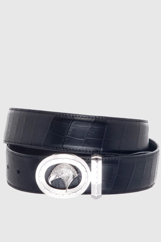 Eagle crocodile leather belt with signature oval buckle - photo 1