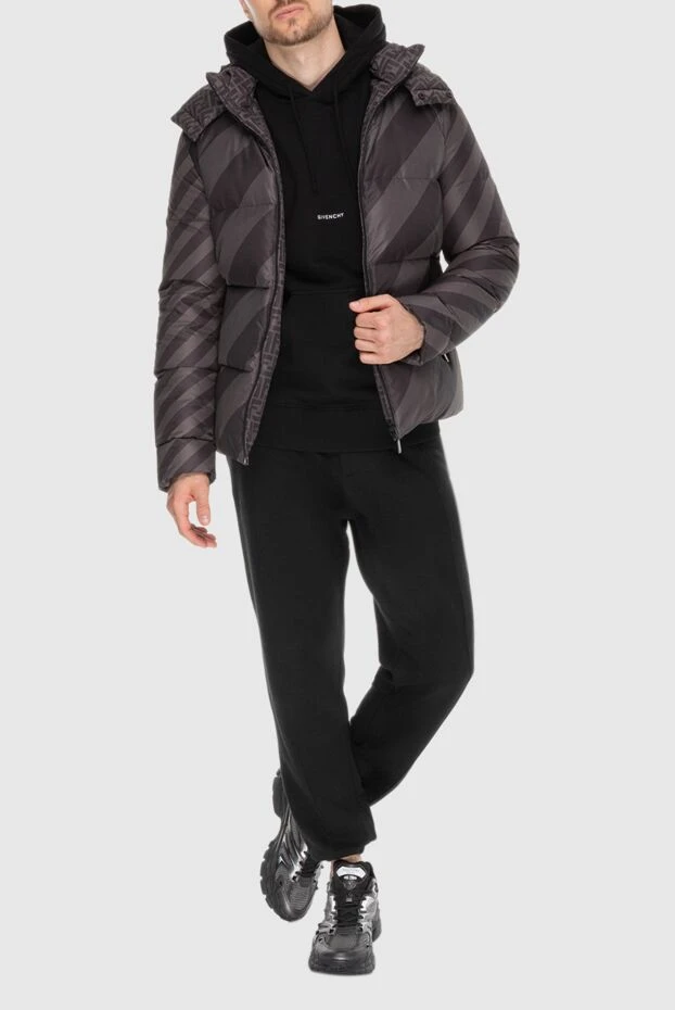 Fendi man men's down jacket made of polyester gray купить с ценами и фото 170557 - photo 2