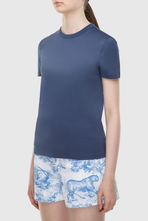 Loro Piana женская футболка небесно-синего цвета из хлопкового джерси 170561 - фото 3