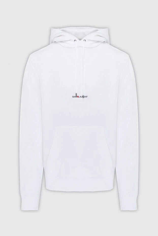 Saint Laurent man men's cotton hoodie white купить с ценами и фото 170568 - photo 1