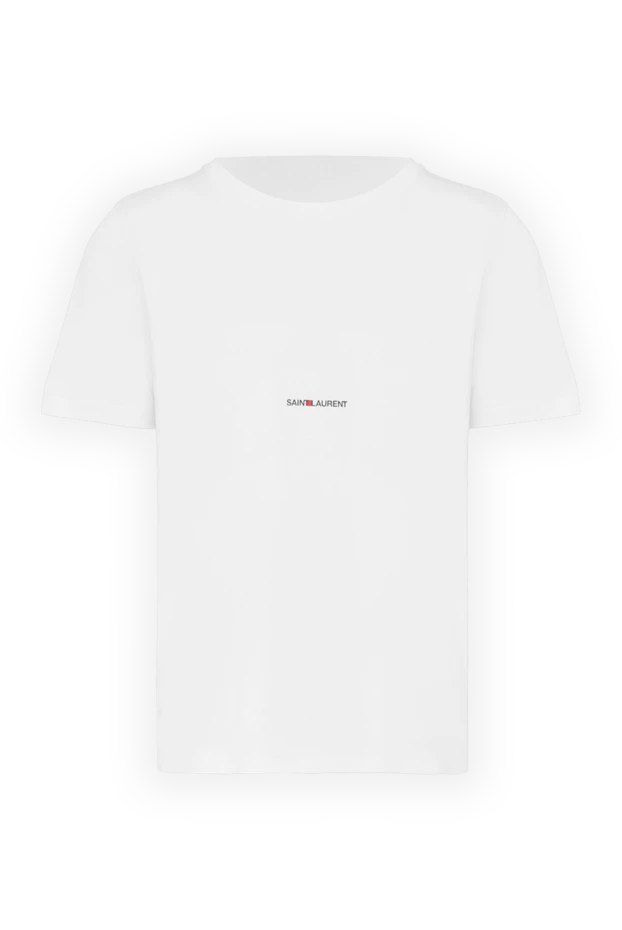 Saint Laurent man white cotton t-shirt for men купить с ценами и фото 170569 - photo 1