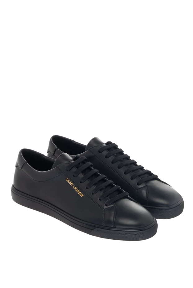 Saint Laurent man men's leather sneakers made of perforated leather, black 180780 - photo 3