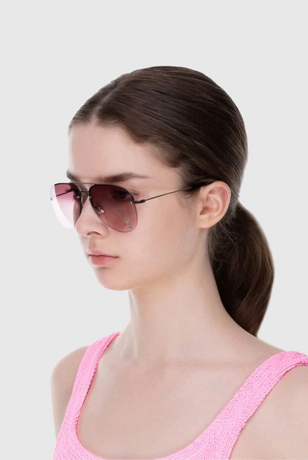 Saint Laurent woman pink plastic and metal glasses for women купить с ценами и фото 170605 - photo 2