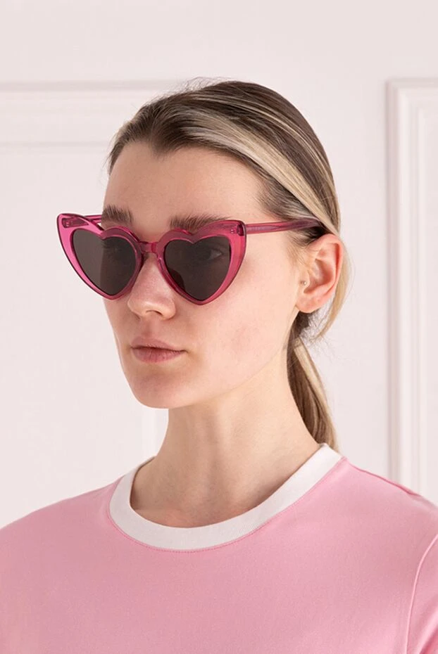 Saint Laurent woman pink plastic and metal glasses for women купить с ценами и фото 170606 - photo 2