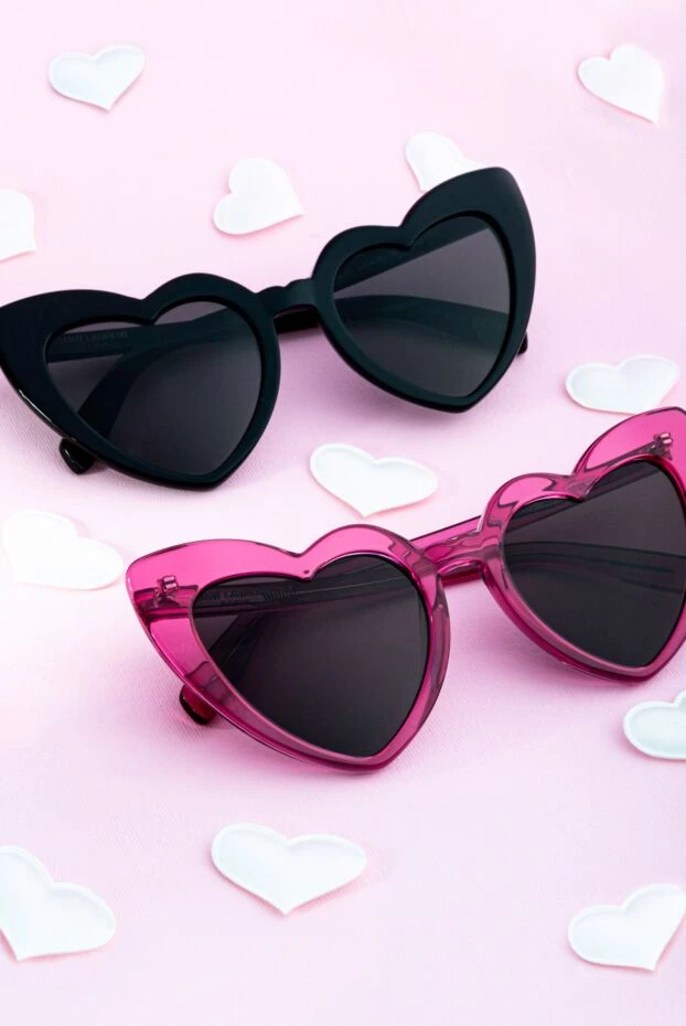 Saint Laurent очки женские розовые в форме сердца 170606 - фото 2