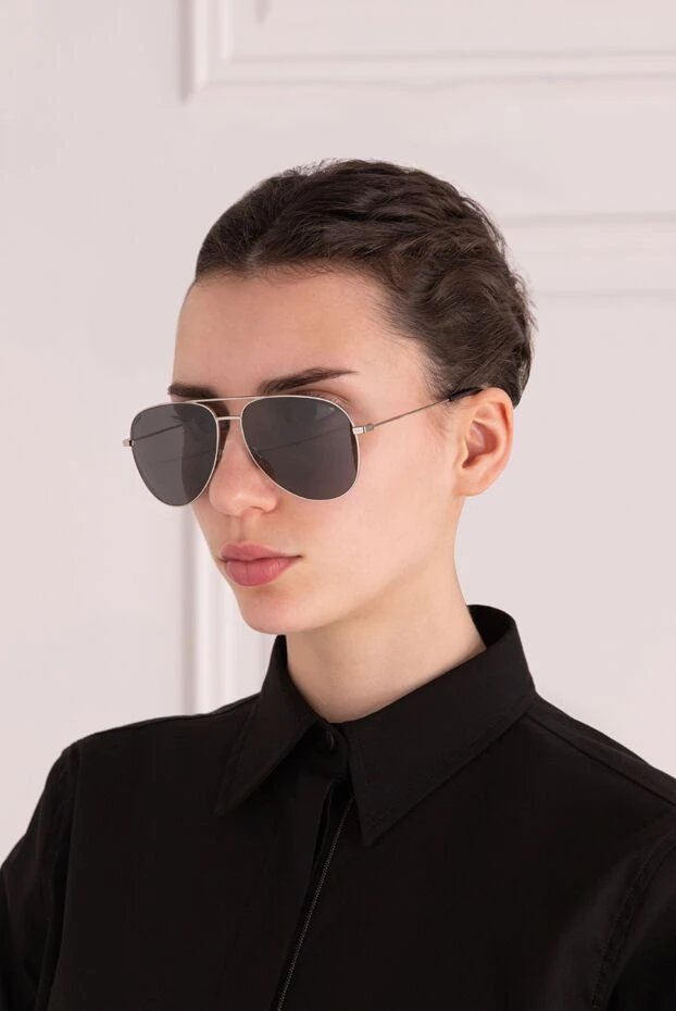 Saint Laurent woman gray plastic and metal glasses for women купить с ценами и фото 170611 - photo 2