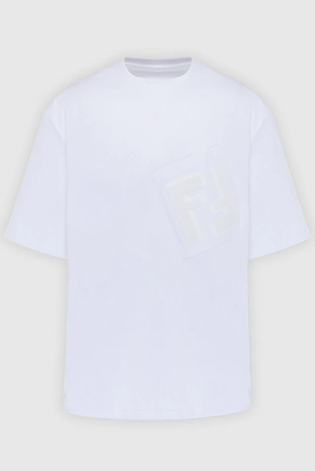 Fendi man white cotton t-shirt for men купить с ценами и фото 170612 - photo 1