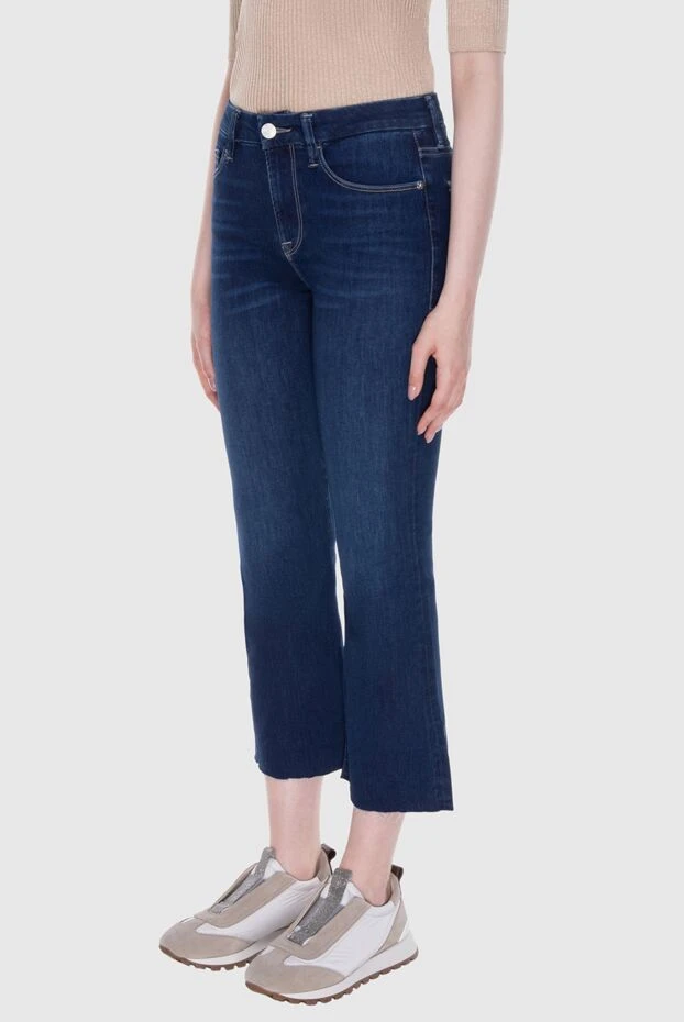 Frame джинсы женские темно-синие короткие прямого фасона 170649 - фото 3