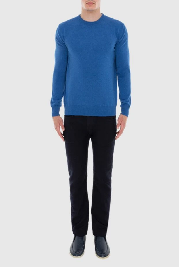 Cesare di Napoli man cashmere jumper blue for men купить с ценами и фото 170680 - photo 2