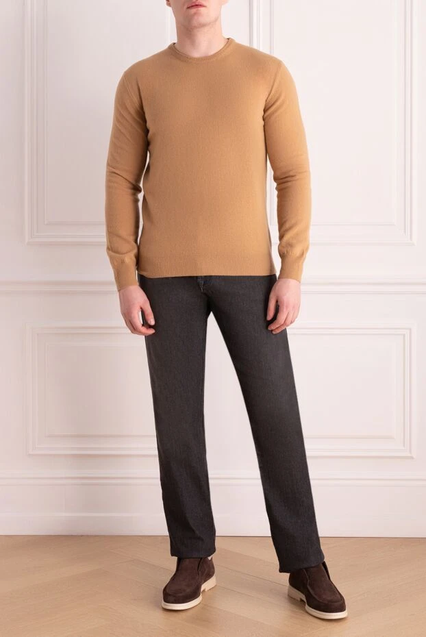 Cesare di Napoli man cashmere and wool jumper beige for men купить с ценами и фото 170690 - photo 2