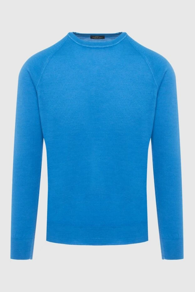 Cesare di Napoli man blue wool jumper for men купить с ценами и фото 170701 - photo 1