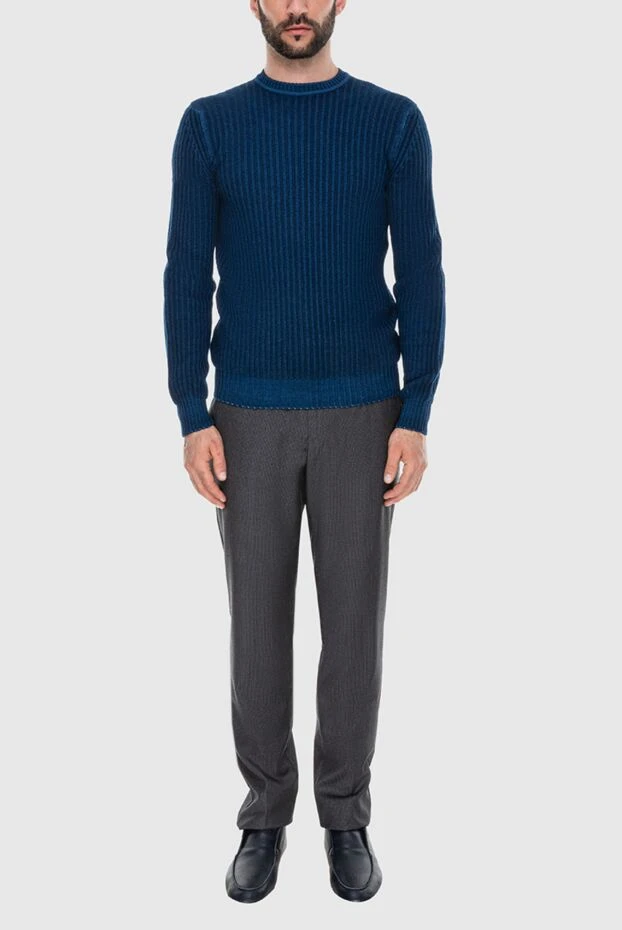 Cesare di Napoli man wool jumper blue for men купить с ценами и фото 170709 - photo 2