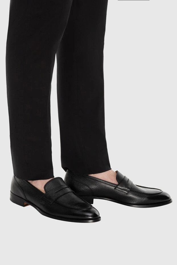 Doucal`s man black leather loafers for men купить с ценами и фото 170725 - photo 2