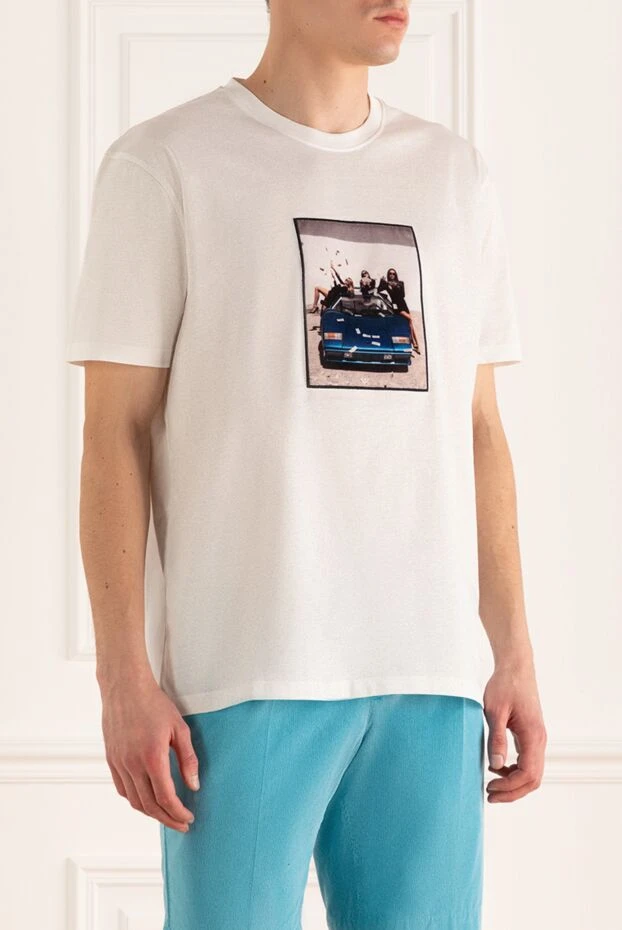 Limitato классикалық көліктегі компания суреті бар ақ футболка
 170734 - фото 3