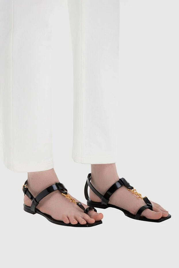 Saint Laurent woman black leather sandals for women купить с ценами и фото 170773 - photo 2