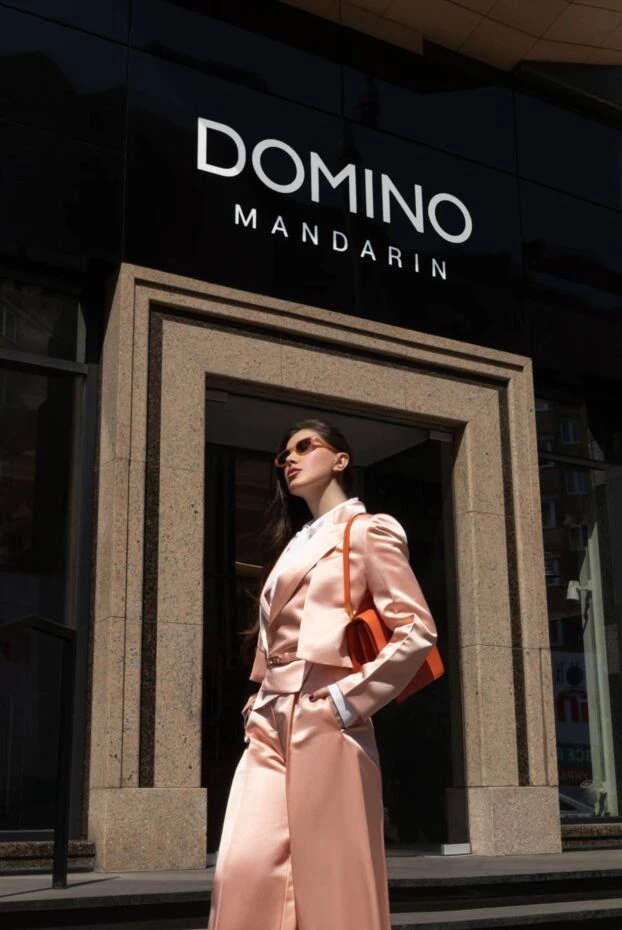 Fendi әйелдерге арналған қызғылт жібек шалбар костюмі 170812 - фото 3