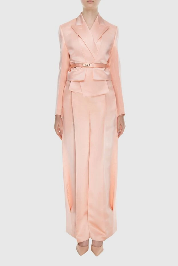 Fendi woman women's pink silk trouser suit купить с ценами и фото 170812 - photo 2