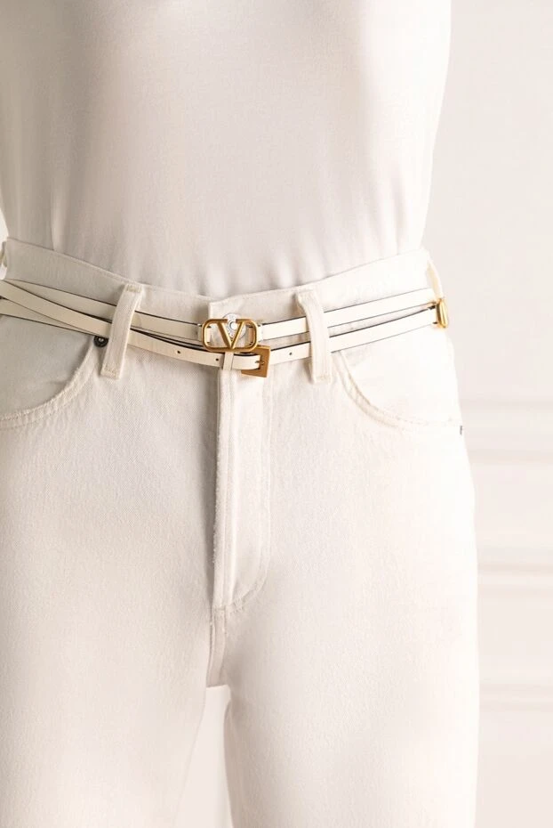 Valentino woman white leather belt for women купить с ценами и фото 170842 - photo 2