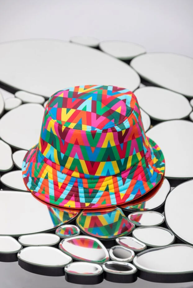 Панама женская разноцветная двухсторонняя в узор V - фото 2