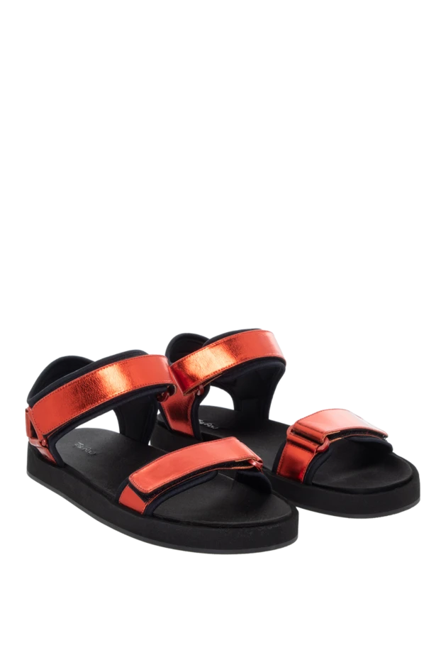 The Row сандалии женские кожаные с черной подошвой красные 170864 - фото 3