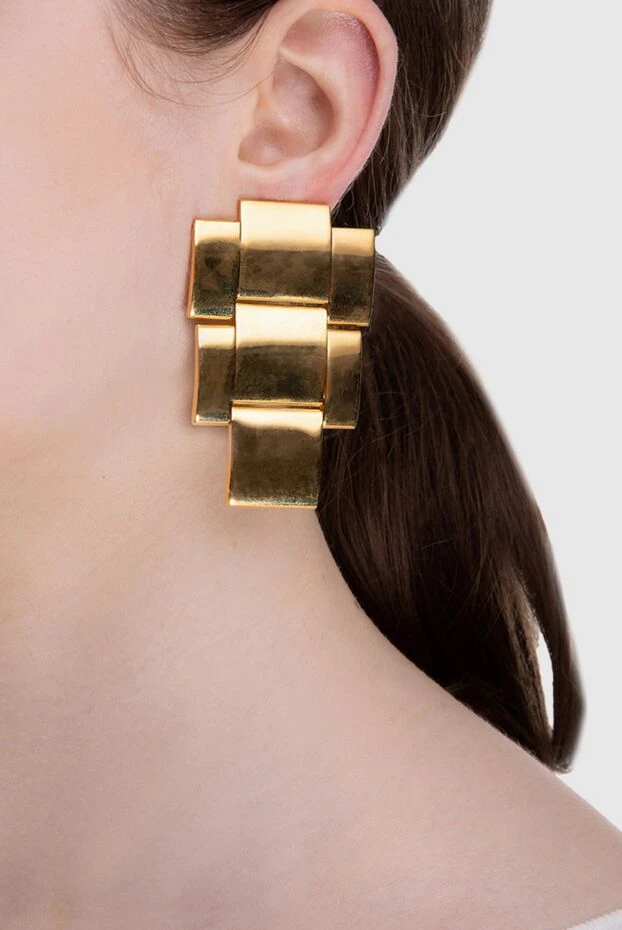 Balmain woman golden metal earrings for women купить с ценами и фото 170867 - photo 2