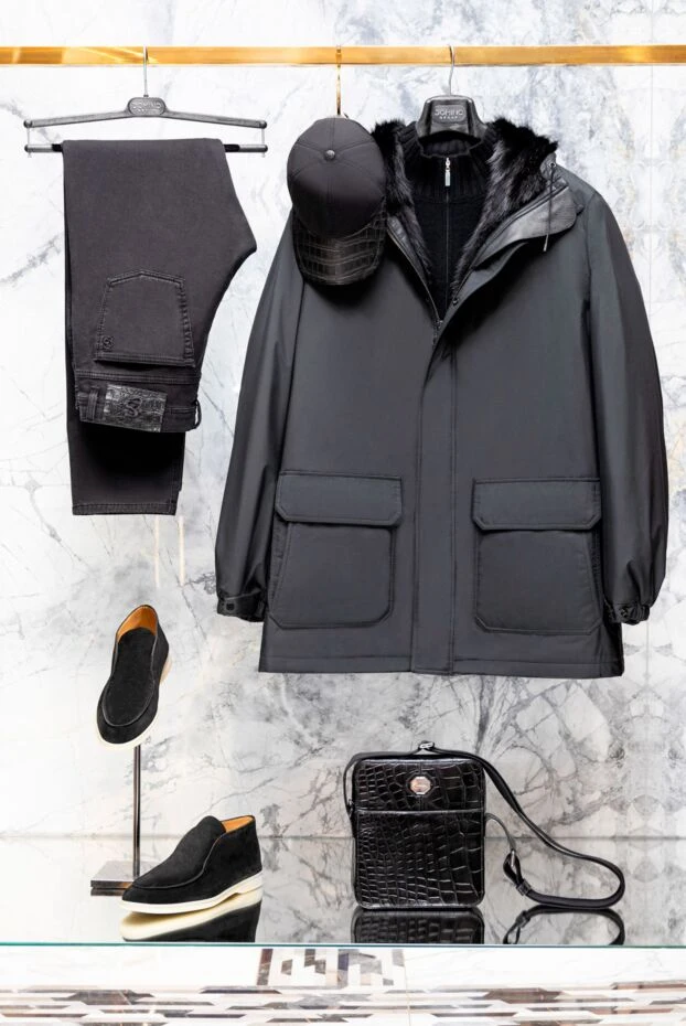 Scissor Scriptor классикалық ерлер сұр джинсы логотипті кестемен 170885 - фото 3