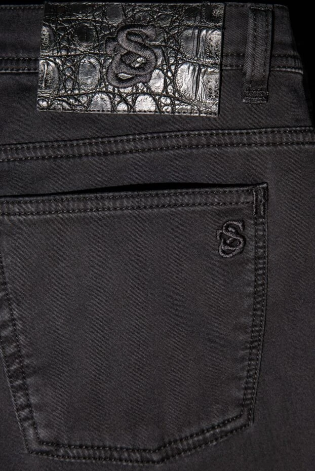 Scissor Scriptor классикалық ерлер сұр джинсы логотипті кестемен 170885 - фото 2