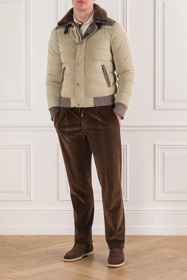 Men's down jacket made of polyamide and polyester green - photo 2