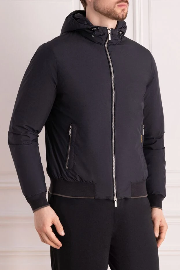 Moorer куртка темно-синяя утепленная с капюшоном мужская 170925 - фото 3