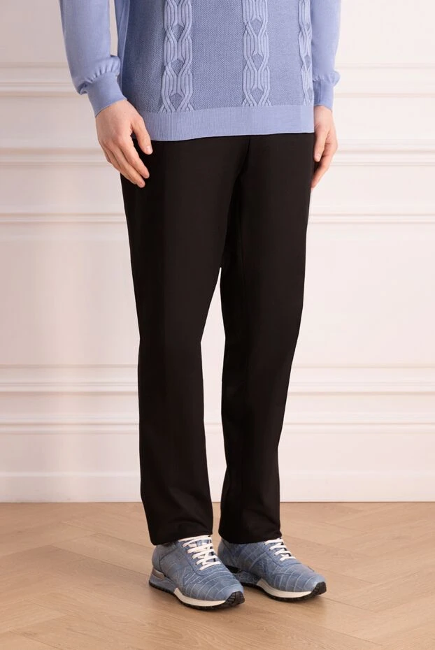 PT01 (Pantaloni Torino) классикалық кесіндідегі ерлердің қара шалбары 170930 - фото 3
