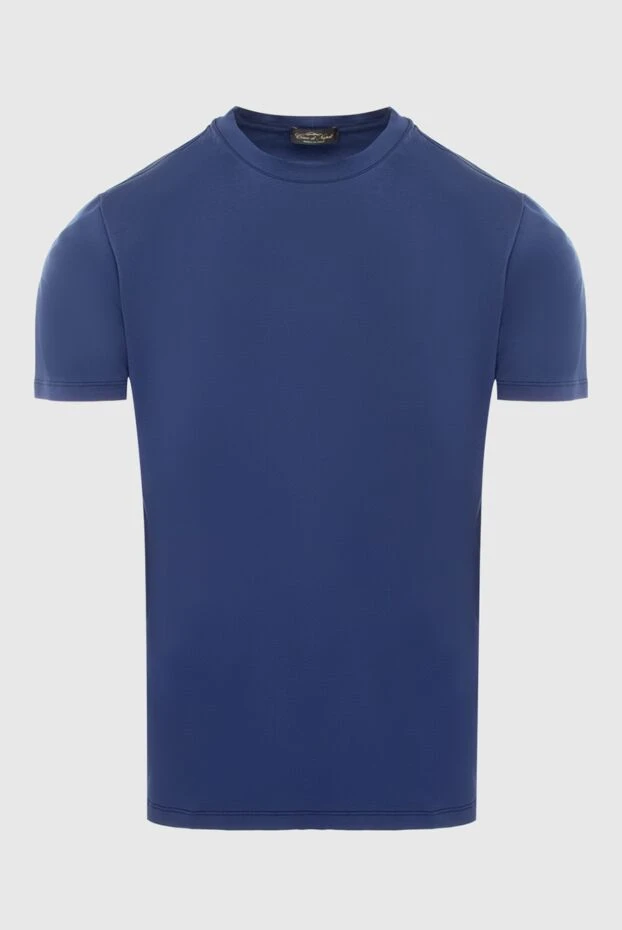 Cesare di Napoli man cotton and elastane t-shirt blue for men купить с ценами и фото 170956 - photo 1