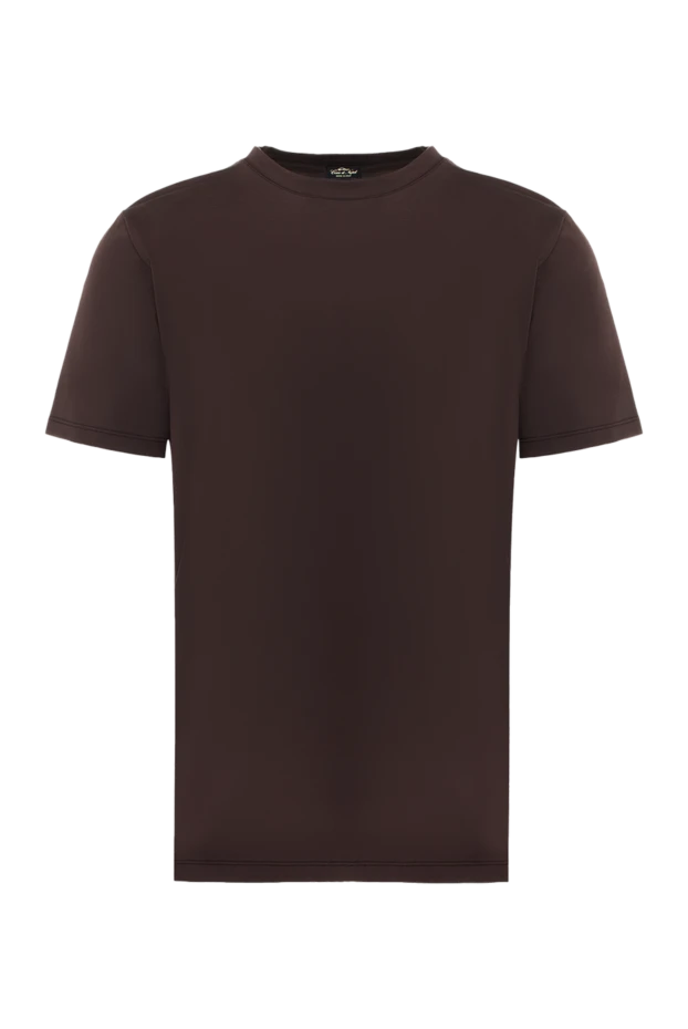 Cesare di Napoli man brown cotton and elastane t-shirt for men купить с ценами и фото 170958 - photo 1