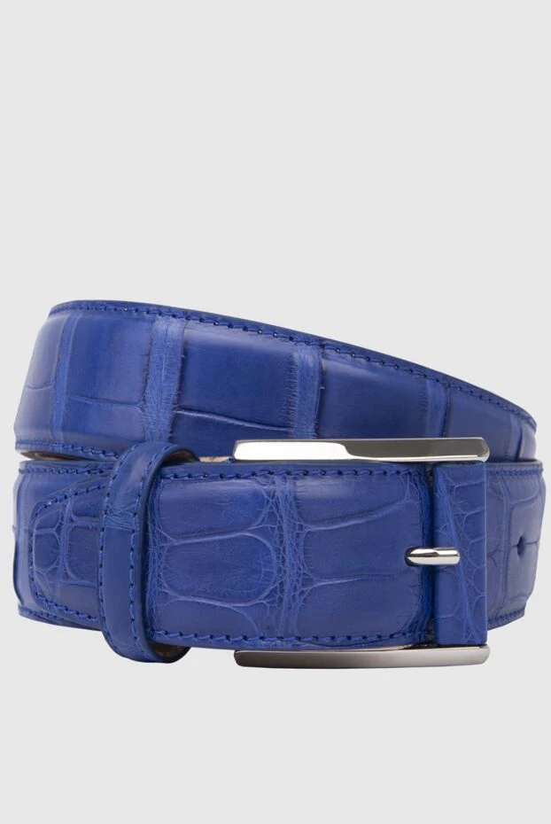 Cesare di Napoli man crocodile leather belt blue for men купить с ценами и фото 170998 - photo 1