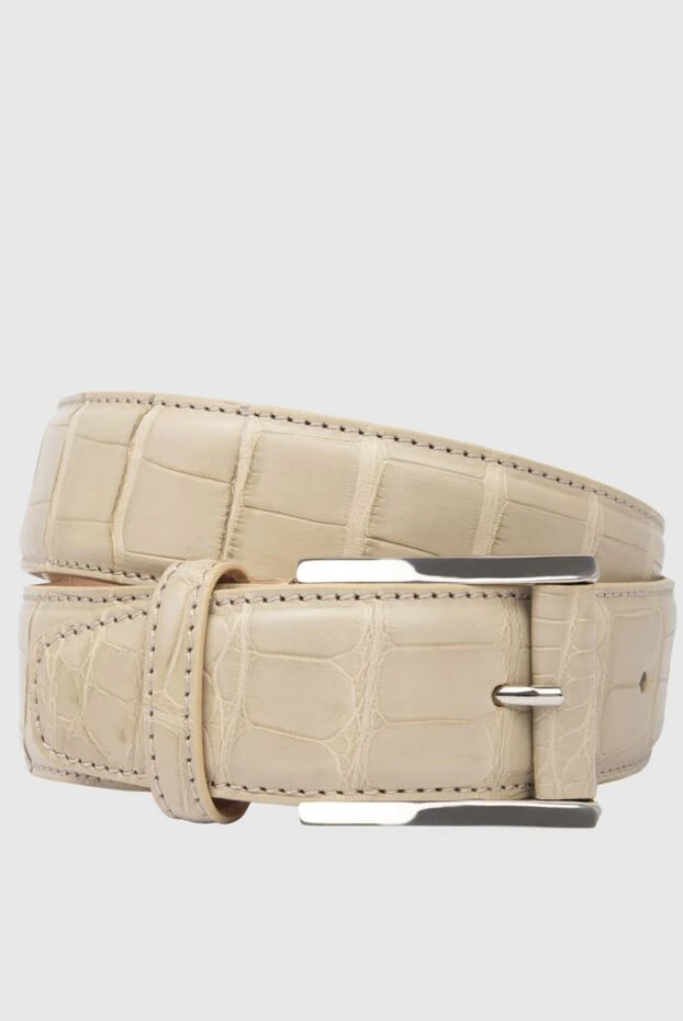 Cesare di Napoli man beige crocodile leather belt for men купить с ценами и фото 171001 - photo 1