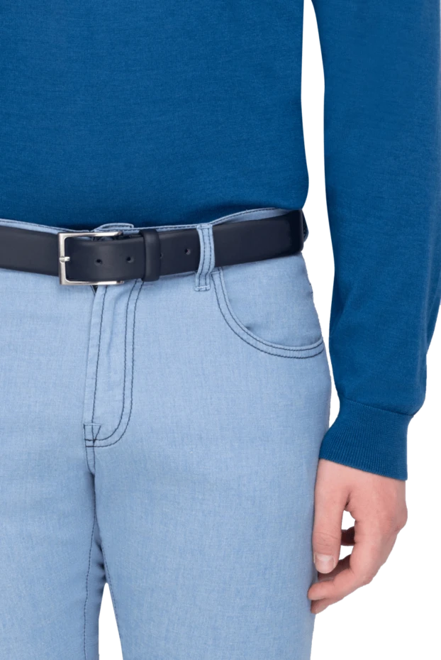 Cesare di Napoli man leather belt blue for men купить с ценами и фото 171005 - photo 2