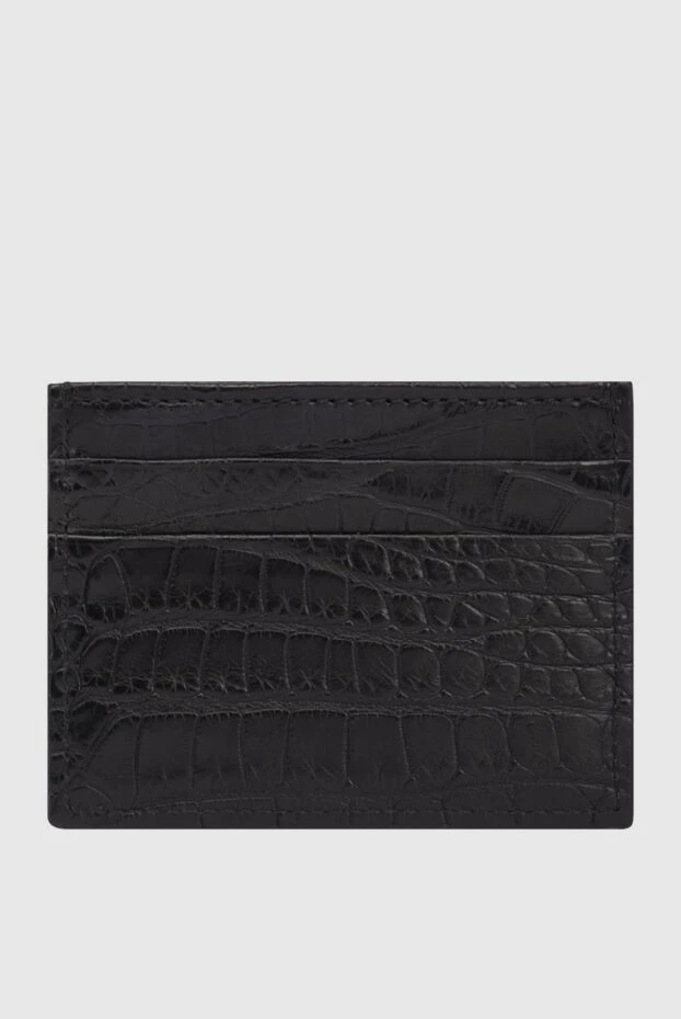 Cesare di Napoli man black alligator leather business card holder for men купить с ценами и фото 171018 - photo 1