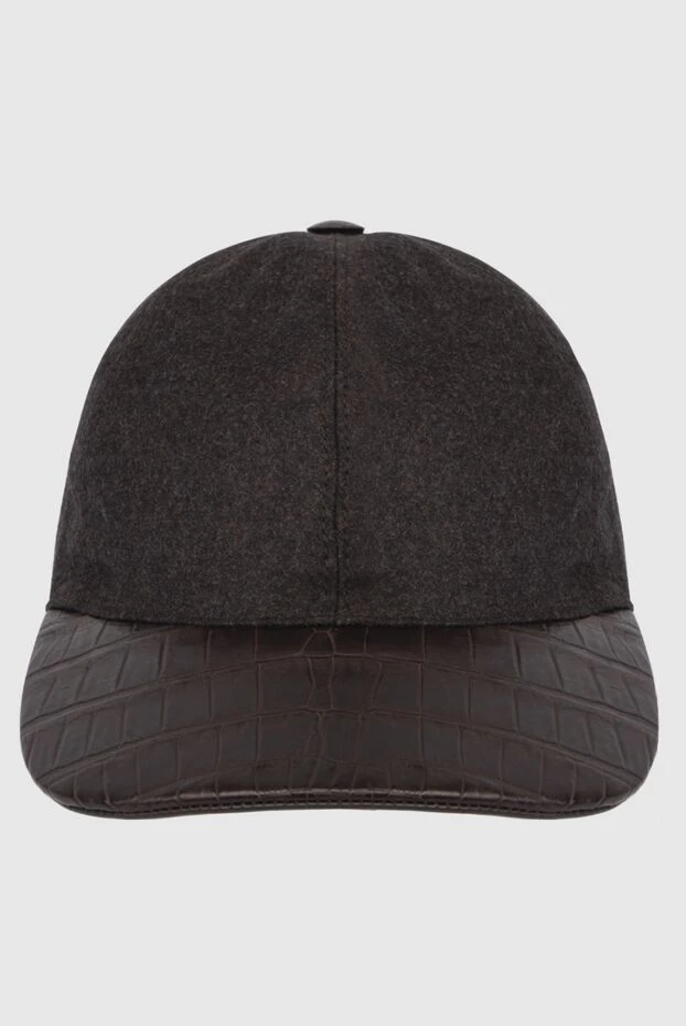 Cesare di Napoli man brown crocodile leather cap for men купить с ценами и фото 171020 - photo 1