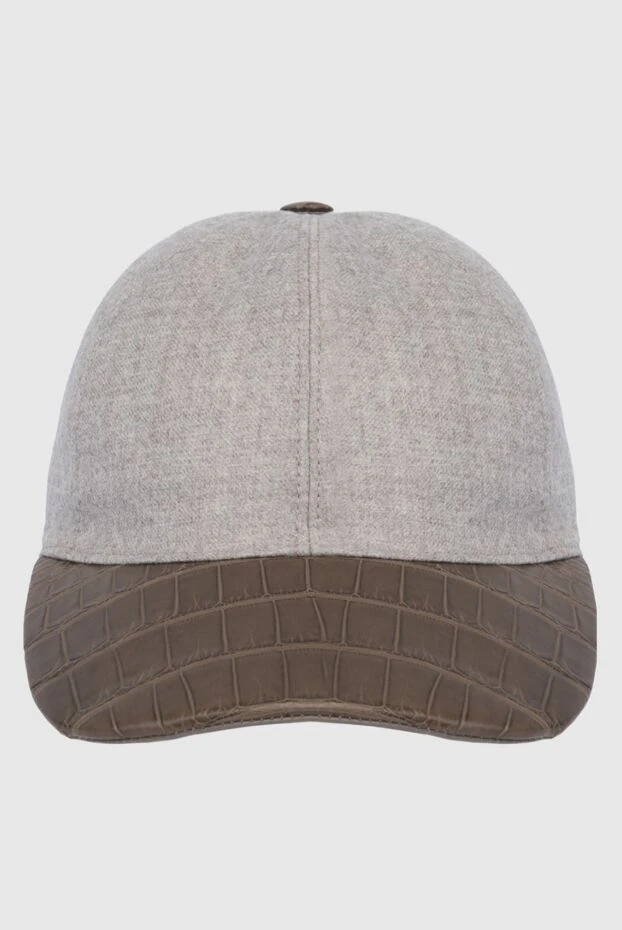 Cesare di Napoli man gray crocodile cap for men купить с ценами и фото 171021 - photo 1