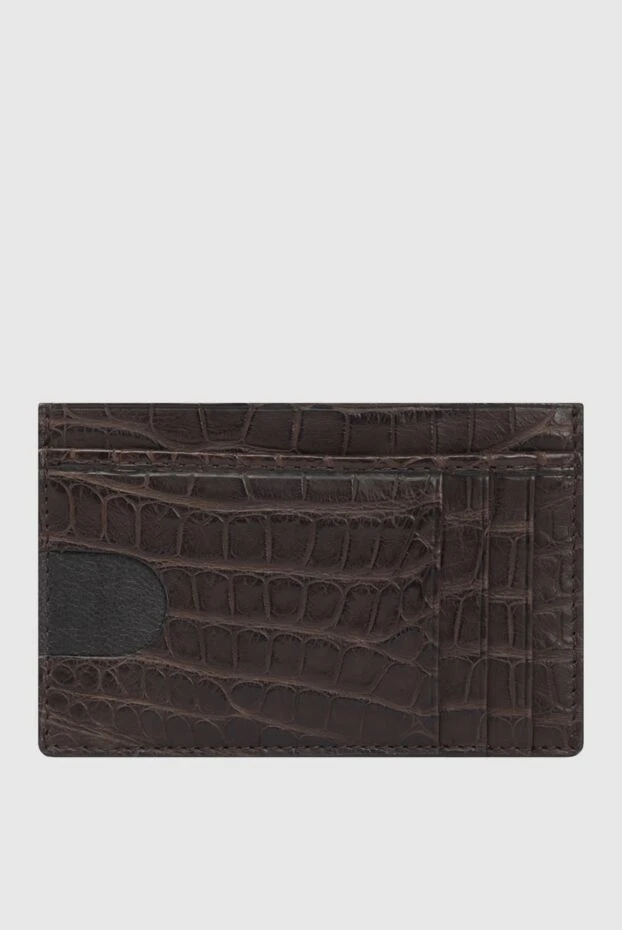 Cesare di Napoli man brown crocodile leather business card holder for men купить с ценами и фото 171030 - photo 1