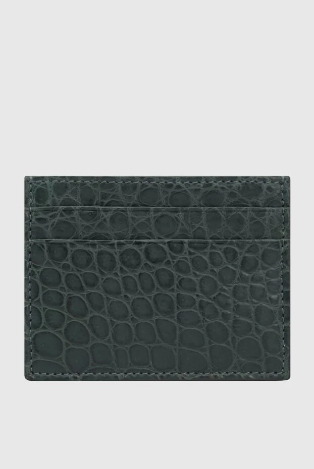 Cesare di Napoli man green crocodile leather business card holder for men купить с ценами и фото 171032 - photo 1