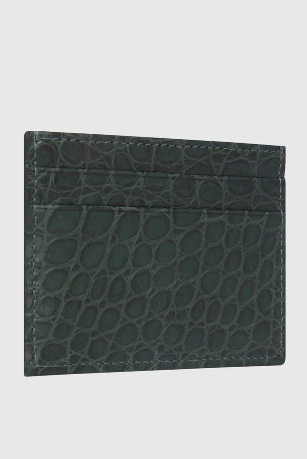 Cesare di Napoli man green crocodile leather business card holder for men купить с ценами и фото 171032 - photo 2