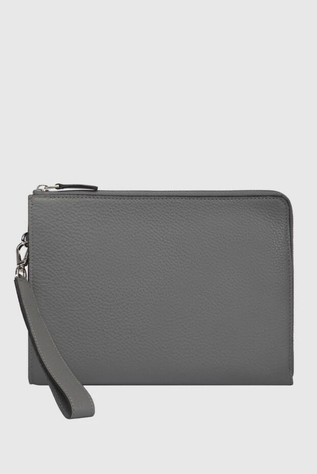 Cesare di Napoli man men's clutch bag made of gray calfskin купить с ценами и фото 171054 - photo 1